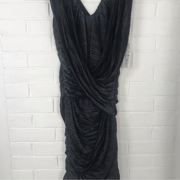 NWT Nicole Miller Sample Black Drape Formal Cocktail Dress Size 4 - Picture 12 of 15